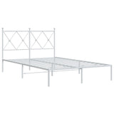 Metal Bed Frame without Mattress with Headboard White 120x190cm 376548