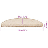 Stair Mats 20 pcs 56x17x3 cm Cream Half Round 3365841