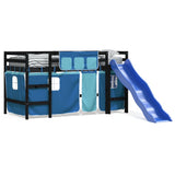 Kids' Loft Bed with Curtains without Mattress Blue 80x200 cm 3207016
