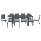 Garden Dining Set 11 pcs Anthracite Powder-coated Steel 3378828