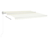 Manual Retractable Awning with Posts 4x3 m Cream 3069937
