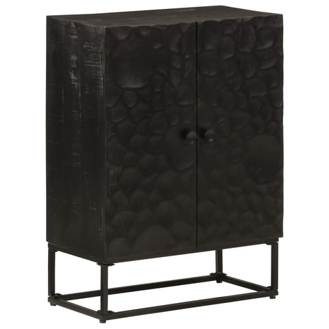 Sideboard Black 55x30x76 cm Solid Wood Mango and Iron 372005