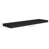 Floating Wall Shelves 4 pcs Black 90x23.5x3.8 cm MDF 323840