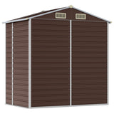 Garden Shed Brown Galvanised Steel Medium Garden Shed 3188264