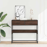 Console Table Brown Oak 90x35x80 cm Engineered Wood 849178