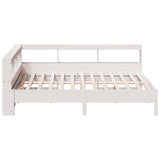 Bookcase Bed without Mattress White 140x200 cm Solid Wood Pine 3324422