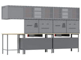 Work Cabinet Set with Drawer with Shelf 10 pcs Red and Grey 3321521