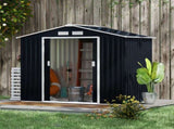 7 x 4ft Weatherproof Shed, Outdoor Bike Storage Shed with Ventilation Slots, Foundation Kit and T3398P313617