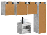 Bathroom Cabinet Set 5 pcs Concrete Grey Engineered Wood 3407346