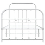 Metal Bed Frame without Mattress with Footboard White 90x190cm 352637