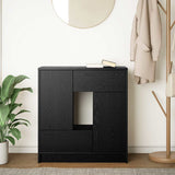 Sideboard with Drawers and Doors Black Oak 70.5x34x74.5 cm 861842