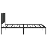 Metal Bed Frame without Mattress with Headboard Black 100x190cm 350858