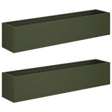Garden Planter 2 pcs Olive Green 80 x 20 x 20 cm 8005169