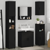 Bathroom Furniture Set 5 pcs Black Engineered wood & Metal 3392984