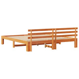 Bed Frame with Headboard Wax Brown 180 x 200 cm Solid Pine Wood 872601