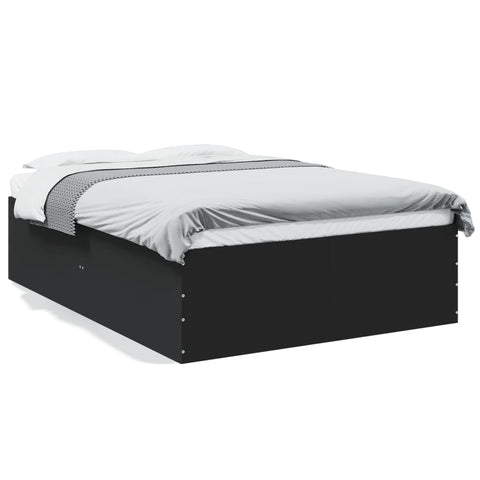 ZNTS Bed Frame without Mattress Black 135x190 cm Double 3280945