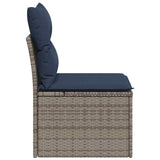 Garden Sofa with Cushion 3 pcs Grey Poly rattan 366162