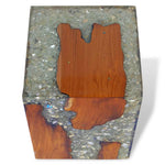 Stool Solid Teak Wood and Resin 243468