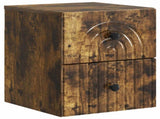 Wall-Mounted Bedside Cabinet 2 pcs Smoked Oak 33 x 34.5 x 40 cm 898136