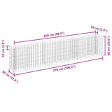 Gabion Raised Bed Galvanised Steel 270x30x60 cm 145638