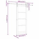 Sliding Door ORKDAL White 83 x 211 cm Solid Pine Wood and Glass 3331916