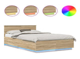 Bed Frame Sonoma Oak 135 x 190 cm Engineered Wood 3408084