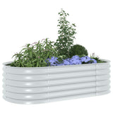 Garden Raised Bed 160x80x44 cm Galvanised Steel Silver 45519