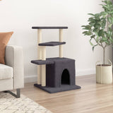 Cat Tree with Sisal Scratching Posts Dark Grey 83.5 cm 172123
