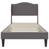 Bed Frame with Headboard Grey 90 x 190 cm Faux Leather 42027867