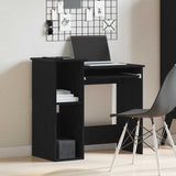 Desk with Shelves Black 84x40x78 cm Engineered Wood 860446