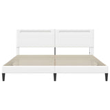 Bed Frame with LED Strip Lights White 180 x 200 cm Faux Leather 42028042