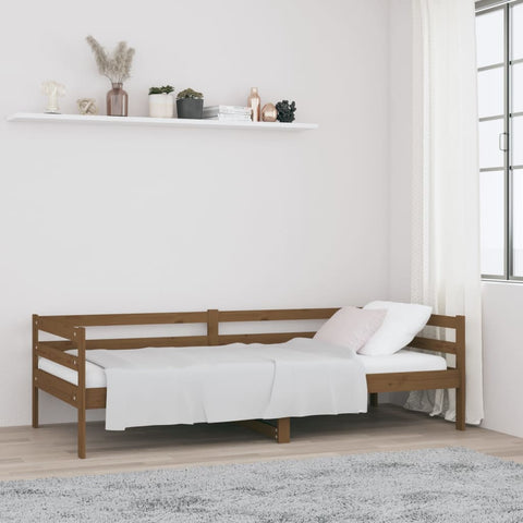 ZNTS Day Bed without Mattress Honey Brown 90x190cm Solid Wood Pine 814637