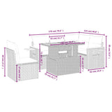 6 Piece Garden Sofa Set with Cushions Beige Poly Rattan 3273523