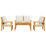 ZNTS 4 Piece Garden Lounge Set with Cushions Solid Wood Acacia 3211795