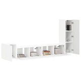 TV Cabinet Set Wall-mounted 3 pcs White Engineered Wood 3409015