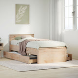 Bed Frame without Mattress with Headboard 100x200 cm Solid Wood Pine 3308771