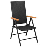 Garden Chair Set of 2 Black PE Rattan Standard Foldable 42798