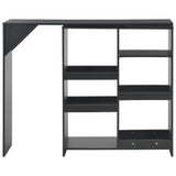 ZNTS Bar Table with Moveable Shelf Black 138x39x110 cm 280223