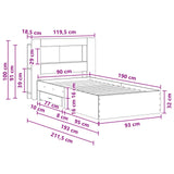 Bed Frame with Storage Grey Sonoma 90 x 190 cm Engineered Wood 3433817