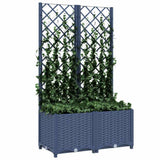 Garden Planter with Trellis Blue Grey 80x40x136 cm PP 318251