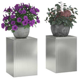 Plant Stand 2 pcs Silver 24 x 24 x 35 cm Galvanised steel 865811