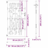 Garden Gate with Lock Black 85 x 200 cm Powder-coated steel 42015873