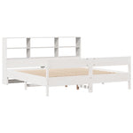 Bookcase Bed without Mattress White 180x200 cm Super King Solid Wood Pine 3322979