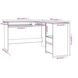 L-Shaped Corner Desk Concrete Grey 120x140x75 cm Engineered Wood 800751