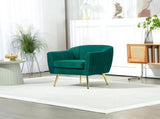 Velvet-Feel Shell Back Accent Chair - Green T3398P328128