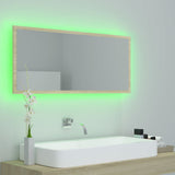 LED Bathroom Mirror Sonoma Oak 100x8.5x37 cm Acrylic 804943