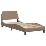 ZNTS Bed Frame with LED without Mattress Cappuccino 90x190 cm Single 3213903