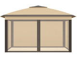3.3 x 3.3m Pop Up Gazebo, Double Roof Foldable Canopy Tent with Zipped Mesh Sidewalls, Height T3398P318790