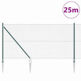 Welded Wire Fence with Spikes 25 x 1 m PVC-Coated Steel 3351165