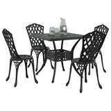 Garden Table Set 5 pcs Black Cast Aluminium 3334753